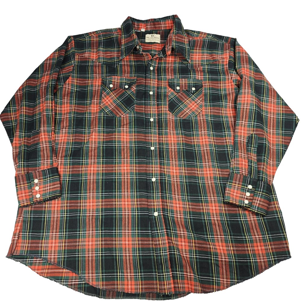 Vintage Dee Cee Shirt Mens XL Western Pearl Snap‎ Plaid Made in USA 90s